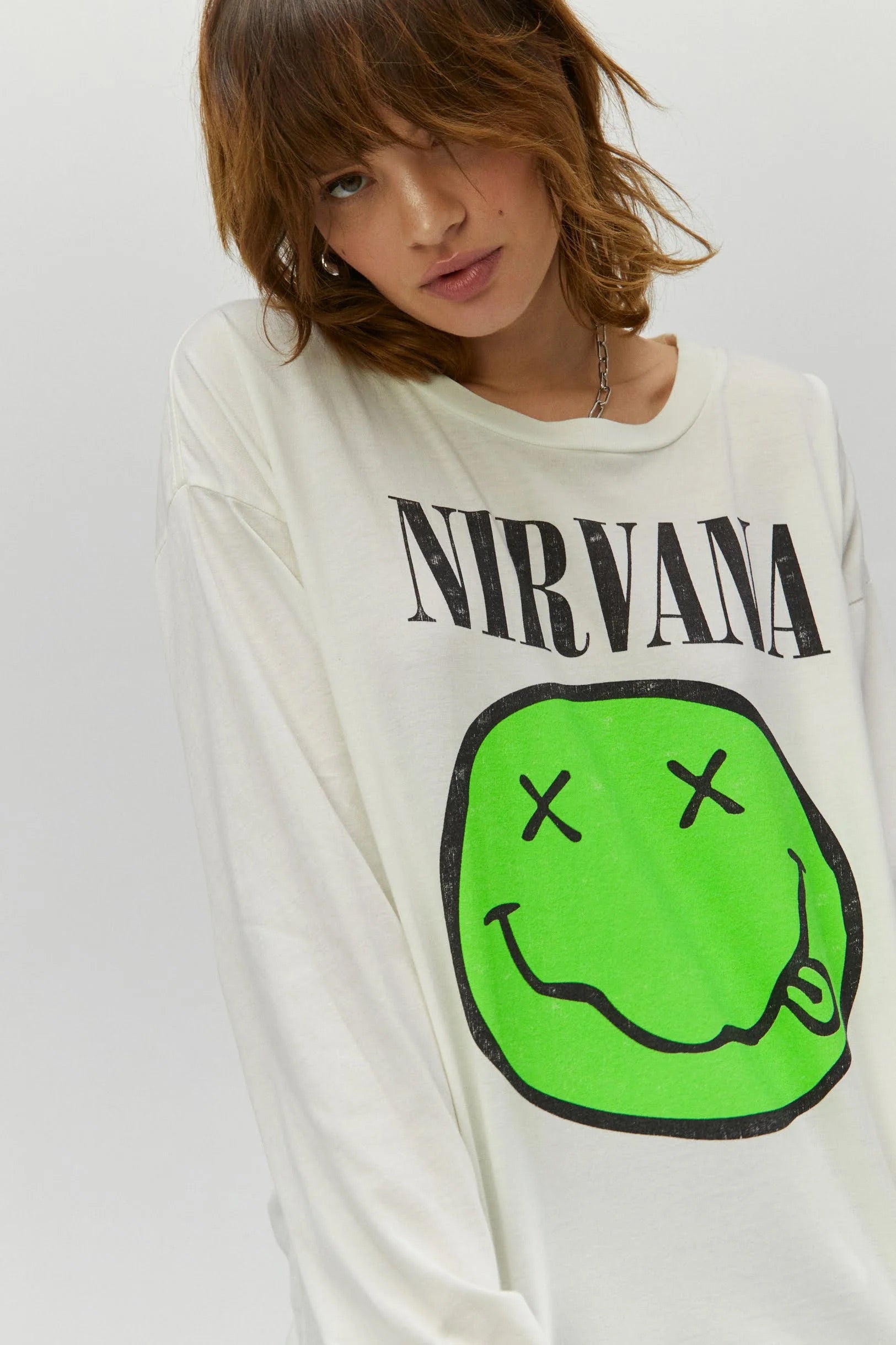 Nirvana t shirt women's long sleeve sale