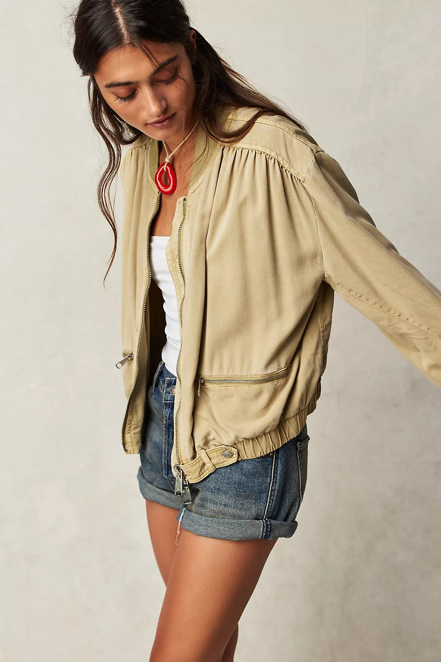 Free People Knock Out Siren Bomber - Tidal Foam