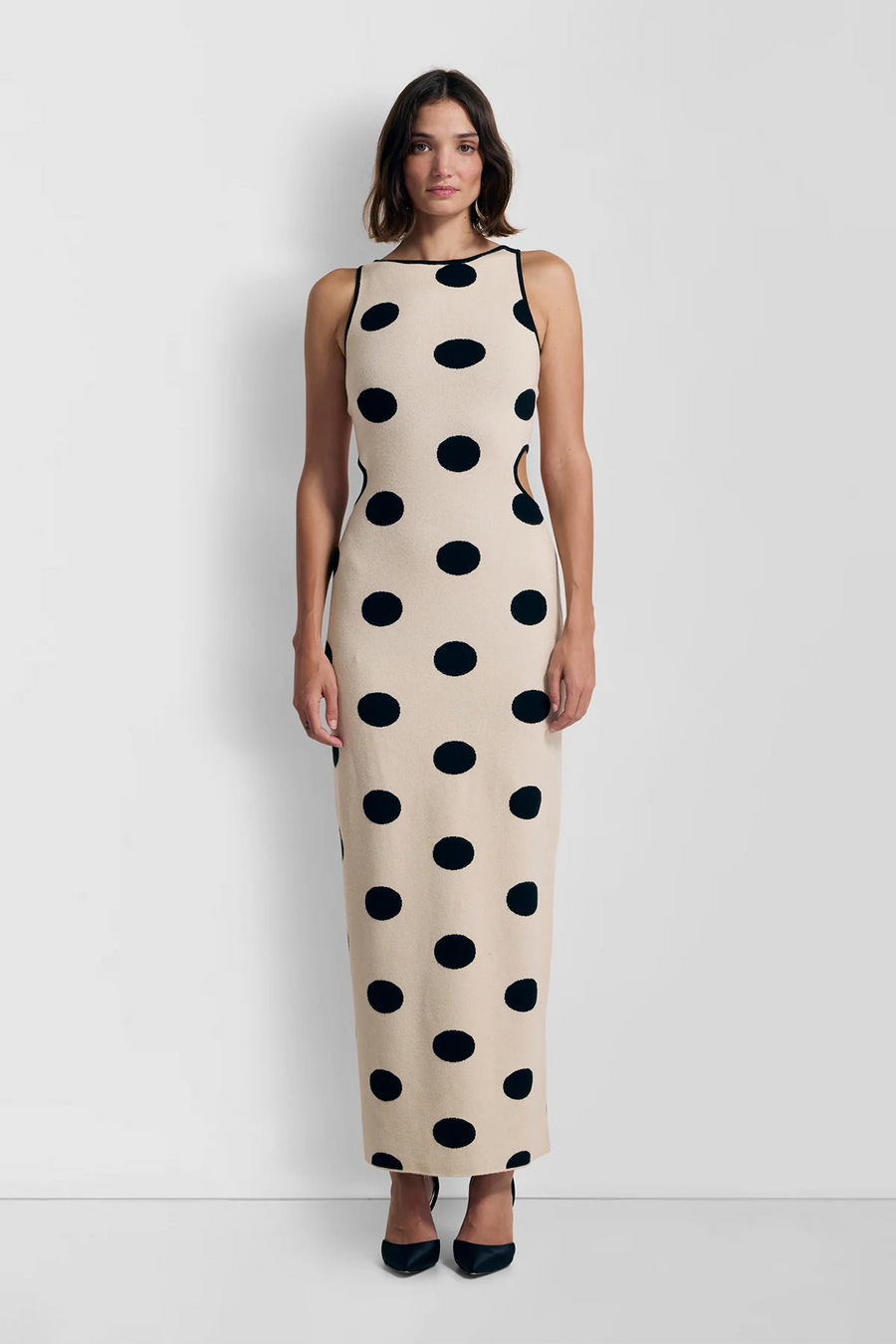 The Wolf Gang Mira Knit Maxi Dress - Creme Spot