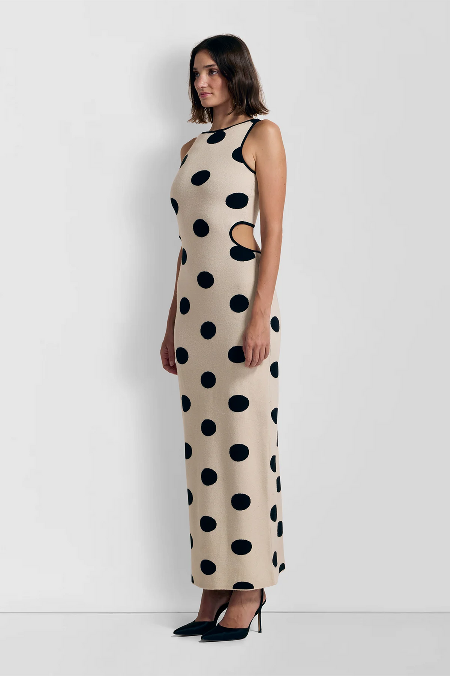 The Wolf Gang Mira Knit Maxi Dress - Creme Spot