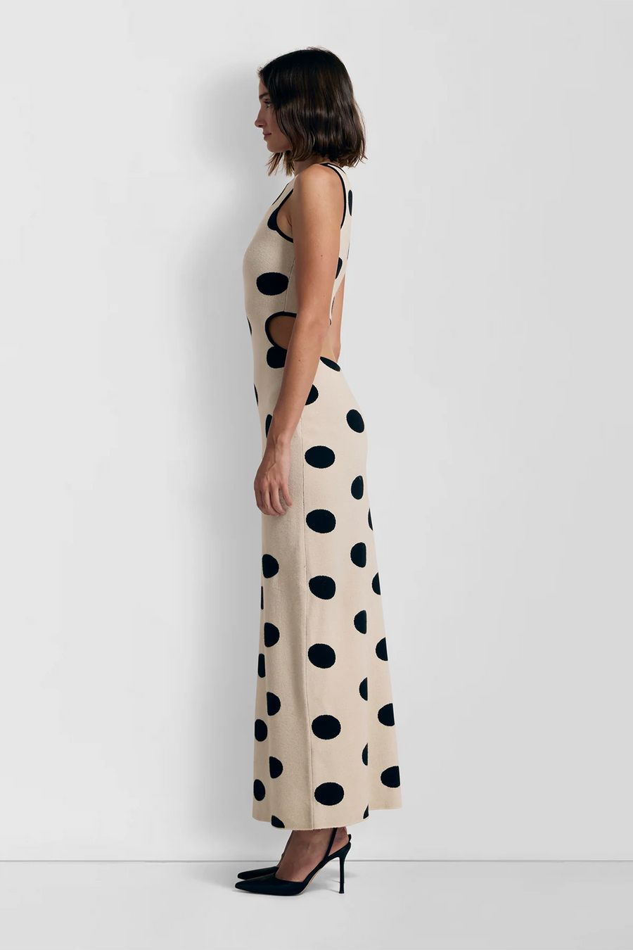 The Wolf Gang Mira Knit Maxi Dress - Creme Spot