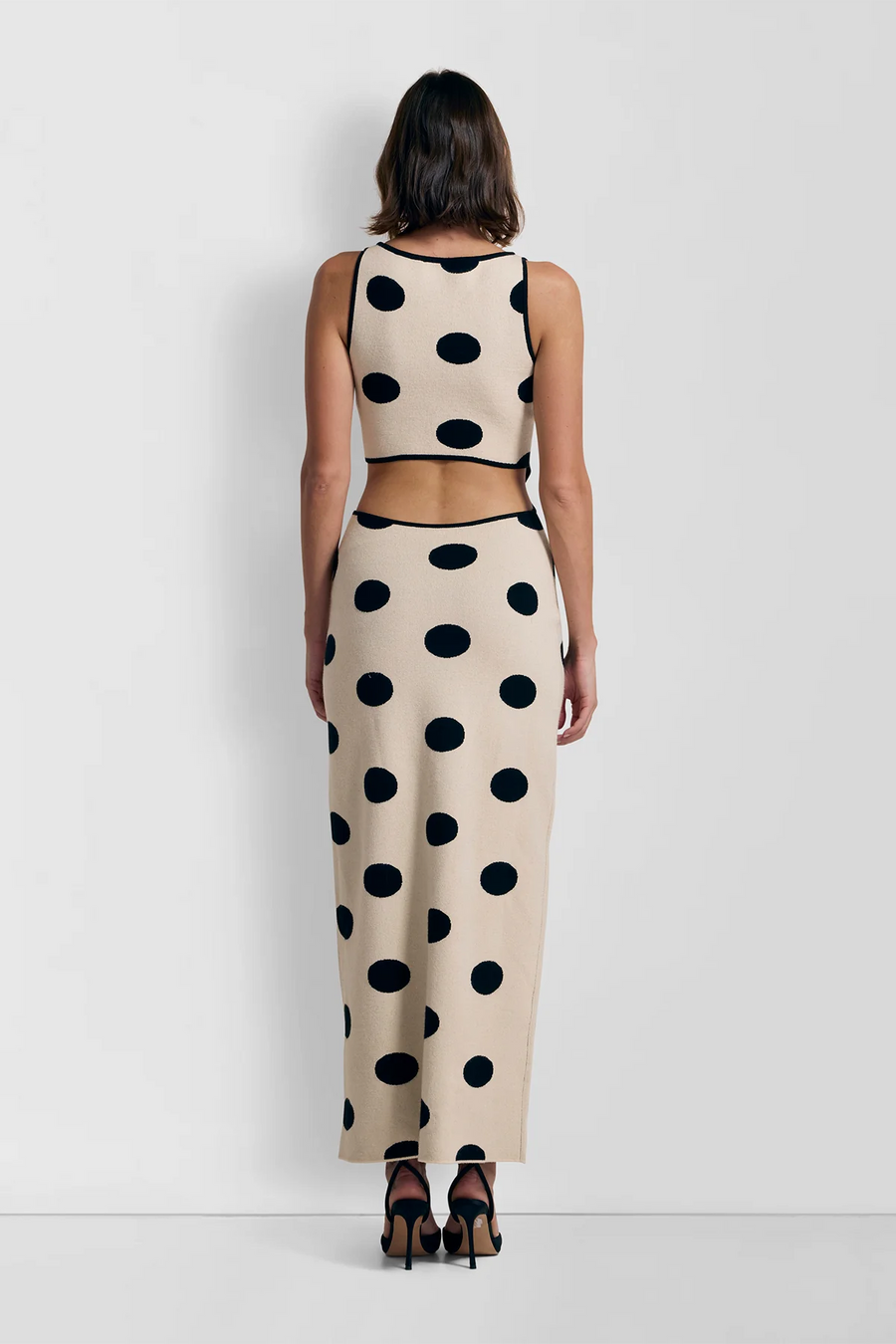 The Wolf Gang Mira Knit Maxi Dress - Creme Spot