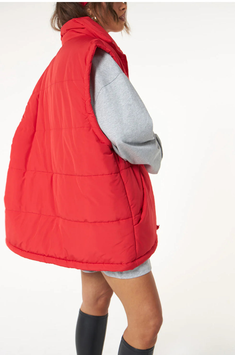 La Boheme Girls Quinn Puffer Vest - Cherry Red