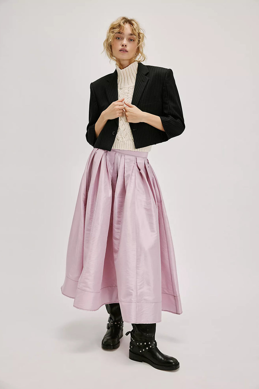 Free People Emilia Full Skirt - Plum Blossom