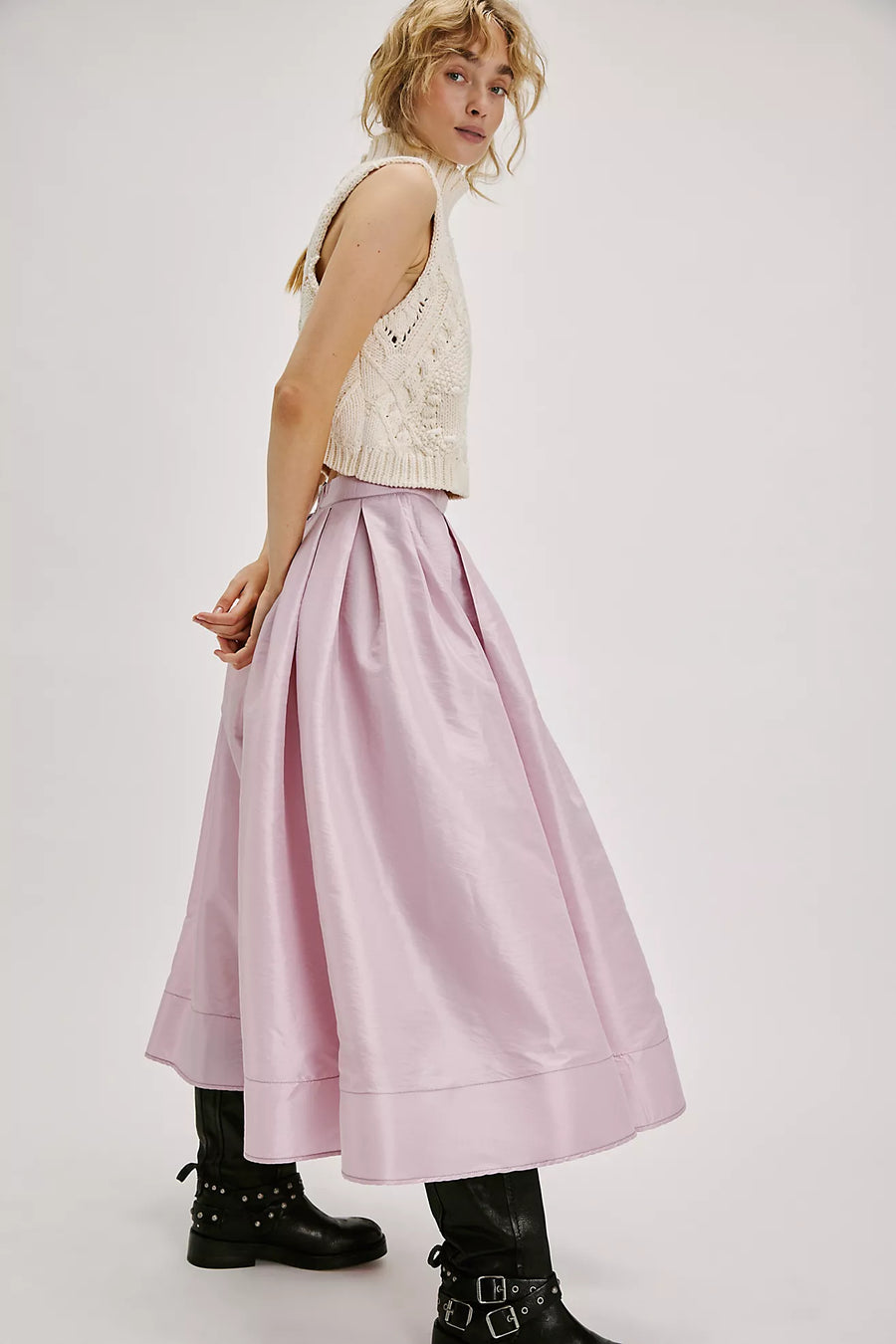 Free People Emilia Full Skirt - Plum Blossom