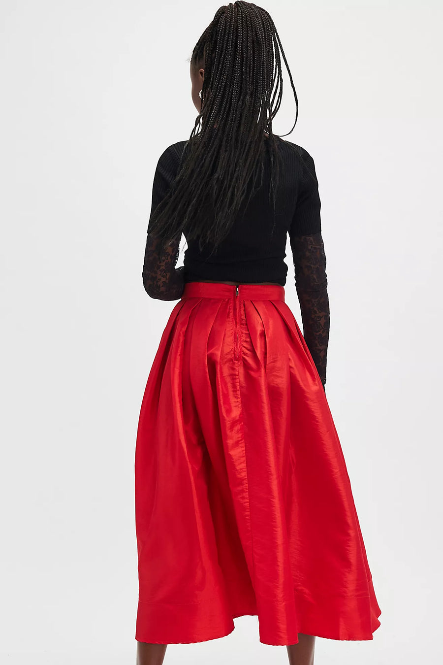 Free People Emilia Full Skirt - High Risk Red