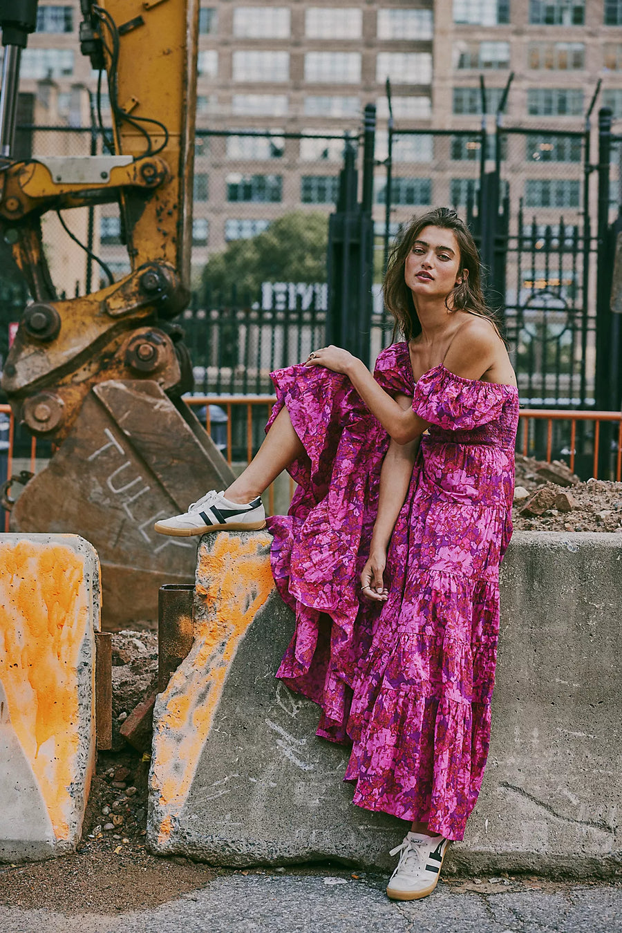 Free People Short Sleeved Sun Drenched - Magenta Combo