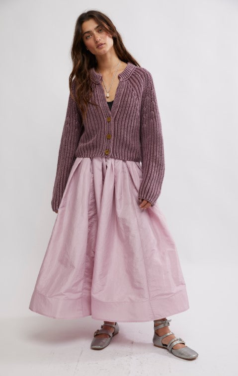 Free People Emilia Full Skirt - Plum Blossom