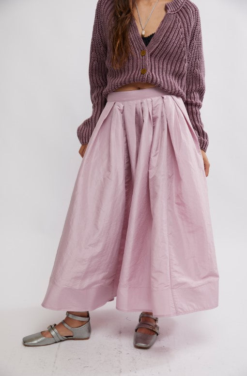 Free People Emilia Full Skirt - Plum Blossom