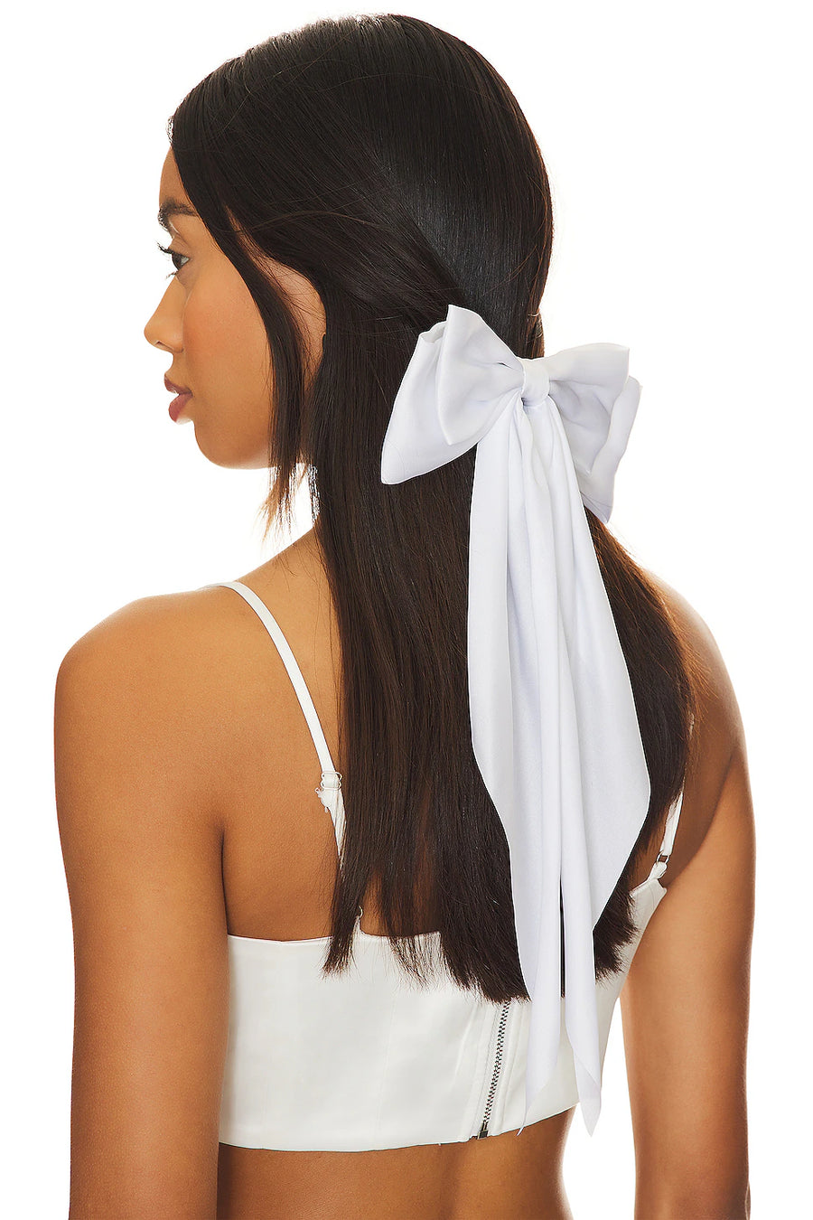 Petit Moments Pleir Hair Bow - White