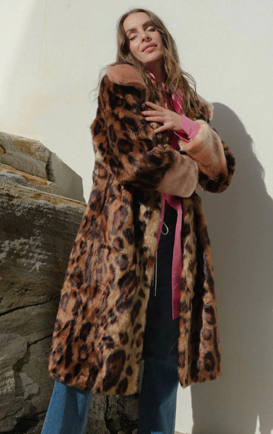 Express faux hotsell fur leopard coat