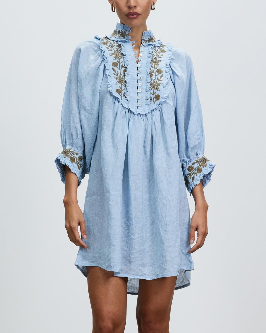 Kinga Csilla Kahlo Embroidered Mini Dress